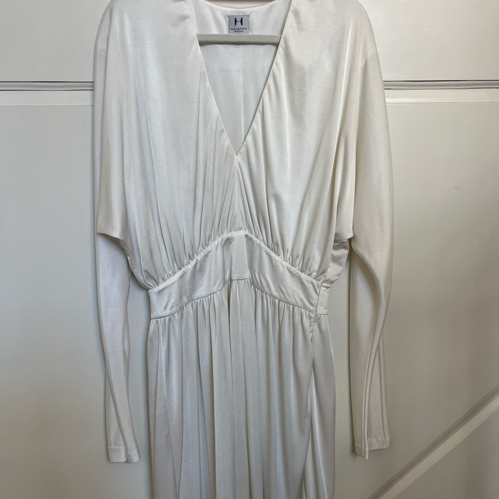 Elegant Cream Long Sleeve Dress